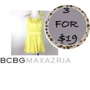 BCBGMAXAZRIA Chartreuse Sleeveless halter blouse
